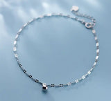 925 Silver White Round Ball Lucky Anklet Bracelet GTLS912