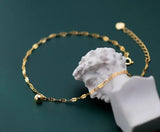 925 Silver White Round Ball Lucky Anklet Bracelet GTLS912