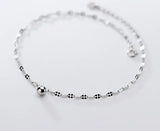 925 Silver White Round Ball Lucky Anklet Bracelet GTLS912