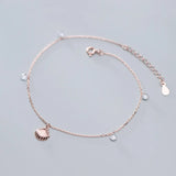 925 Silver White SHELL Anklet Bracelet with Crystals GTLS913