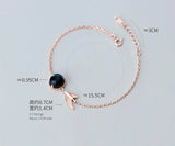925 Sterling Silver White Crystal Mermaid Fishtail Chain Bracelet