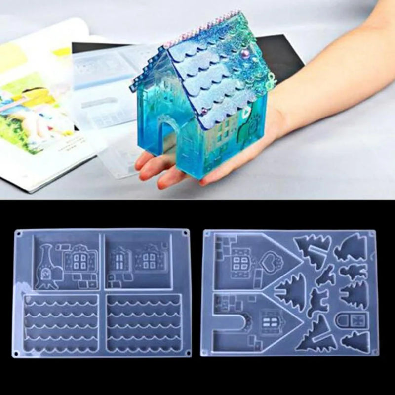 Big Christmas House Castle Silicone Mould for Resin Jewelry Making