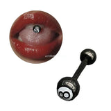Number 8 Billiards Ball Tongue Nail, Body Piercing Jewelry