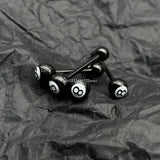 Number 8 Billiards Ball Tongue Nail, Body Piercing Jewelry