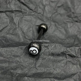 Number 8 Billiards Ball Tongue Nail, Body Piercing Jewelry