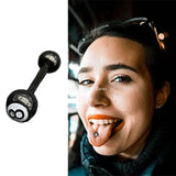 Number 8 Billiards Ball Tongue Nail, Body Piercing Jewelry