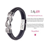 Mom And Son Grandson Linked Together Leather Bracelet