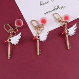 Sakura Magic Girl Keychain Bag Pendant Cartoon Keyrings Llavero
