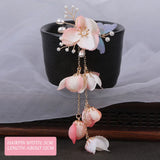 Children's Fringed Silk Flower Hair Clip Chinese Clothes Accessories