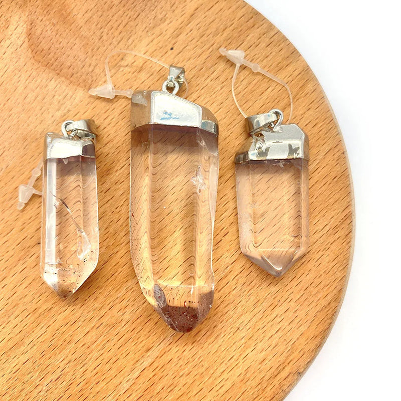 Clear Crystal Sword Pendants Natural Stone DIY Necklace Making 10x30-20x80mm