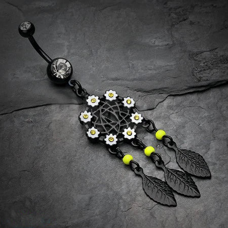 Colorful Crystal Dream Catcher Belly Button Ring Navel Piercing Body Jewelry
