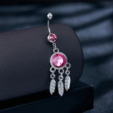 Colorful Crystal Dream Catcher Belly Button Ring Navel Piercing Body Jewelry