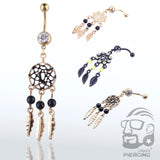 Colorful Crystal Dream Catcher Belly Button Ring Navel Piercing Body Jewelry