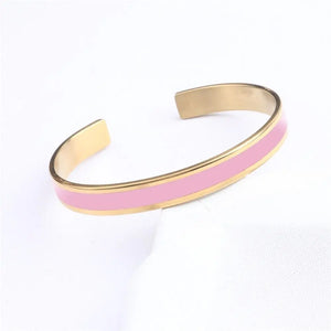 Colorful Enamel Stainless Steel Bangles Bracelets for Women