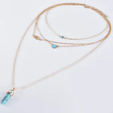 Column Stone Pendant Crystal Pendant Necklace for Women