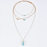 Column Stone Pendant Crystal Pendant Necklace for Women