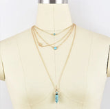 Column Stone Pendant Crystal Pendant Necklace for Women
