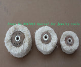 Cotton Brush with Wooden Metal Center Buff Wheel for Jewelry
