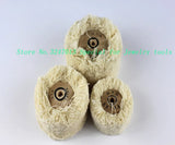 Cotton Brush with Wooden Metal Center Buff Wheel for Jewelry