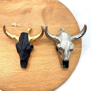 Cow Head Acrylic Pendant Necklace Accessory 45x46mm