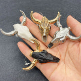 Cow Head Acrylic Pendant Necklace Accessory 45x46mm