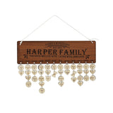 Personalized Family Names Door Wooden Decoration 110x390mm