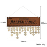 Personalized Family Names Door Wooden Decoration 110x390mm