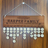 Personalized Family Names Door Wooden Decoration 110x390mm