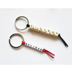 Custom Wood Key Ring Resin Xmas Gift Bagpack Tag