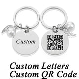 Custom Music Code Engraved Keychain QR Code Metal Lettering Text Key Chains
