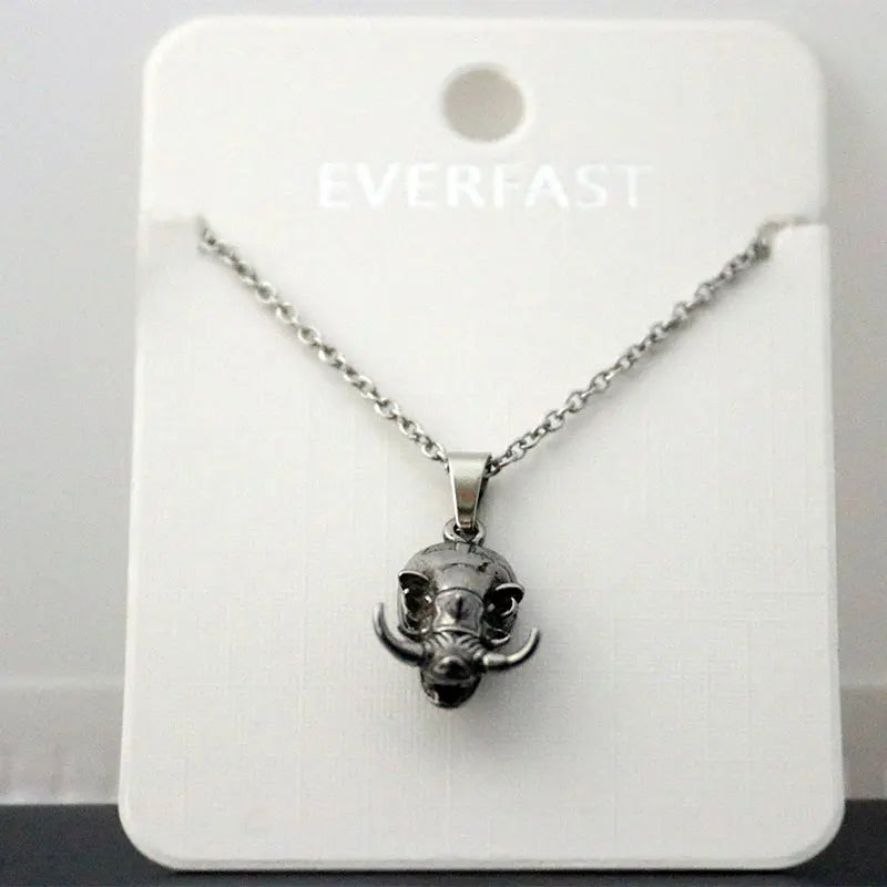 3D Funny Rhinoceros Stainless Steel Necklace Gothic Punk Jewelry