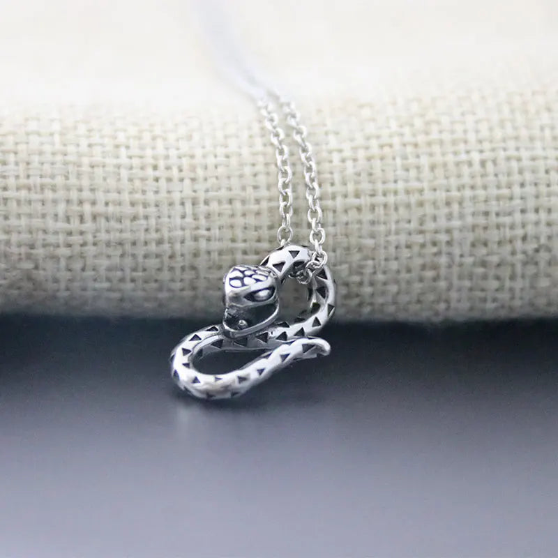DIY 3D Wild Snake Stainless Steel Necklace Gothic Punk Jewelry