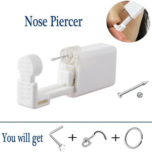 1pc Disposable Sterile Nose Ring Piercing Gun Tool Set Earring Kit