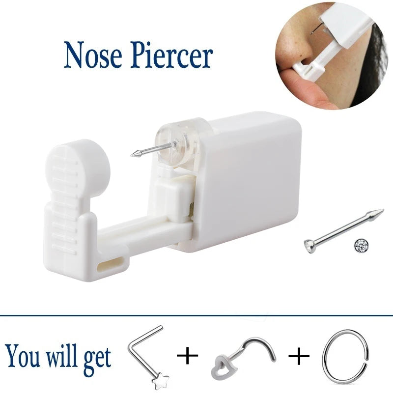 1pc Disposable Sterile Nose Ring Piercing Gun Tool Set Earring Kit