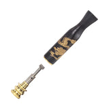 Ebony Carving Dragon Smoke Pipe Bit Straight Filter Wooden Tobacco Holder