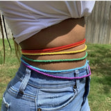Elastic Waist Bead Chains Colorful Belly Beads African Bikini Jewelry Chains