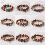Ethnic Style Glaze Ceramic Beaded Bracelet Multicolor Elastic Love