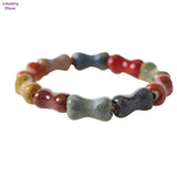 Ethnic Style Glaze Ceramic Beaded Bracelet Multicolor Elastic Love