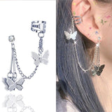 Stainless Steel Butterfly Clip Earrings for Women Girls