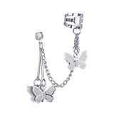 Stainless Steel Butterfly Clip Earrings for Women Girls