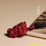 Cinnabar Jade Pendant Necklace Chinese Hand-Carved Retro Jewellery