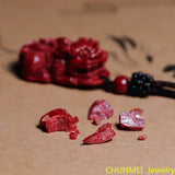 Cinnabar Jade Pendant Necklace Chinese Hand-Carved Retro Jewellery