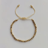 Colorful 4mm Glass Crystal Beaded Bracelet for Women Girls Adjustable