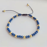 Colorful 4mm Glass Crystal Beaded Bracelet for Women Girls Adjustable