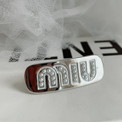 Princess Style Girl Letter Pearl Mini Hairpin Small Side Clip