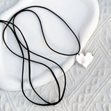 Irregular Love Heart Pendant Necklace Collar Choker Bowknot Neck Tie Rope Chain