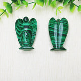Malachite Stone Angel Crystal Pine Carving Crafts Figurine Reiki Gem Cure
