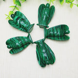 Malachite Stone Angel Crystal Pine Carving Crafts Figurine Reiki Gem Cure