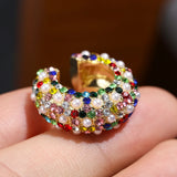 Women CZ Cuff Earrings C-shaped Zirconia Ear Cuff No Piercing Gift