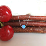 Opal Bead Necklace with 925 Silver Chain 6mm Round Ball Opal Beads